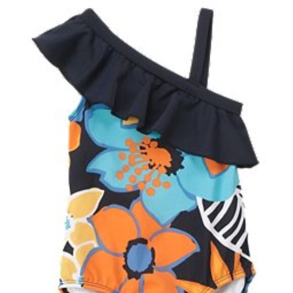 NWT Gymboree Island Flower Tropical Floral One-Piece Swimsuit Baby Girls 12-18M - Picture 2 of 2